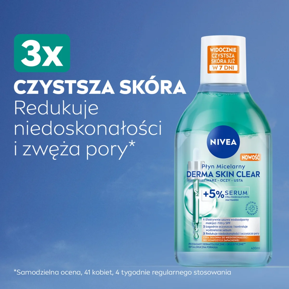 Nivea Derma Skin Clear wygładzający płyn micelarny, 400 ml