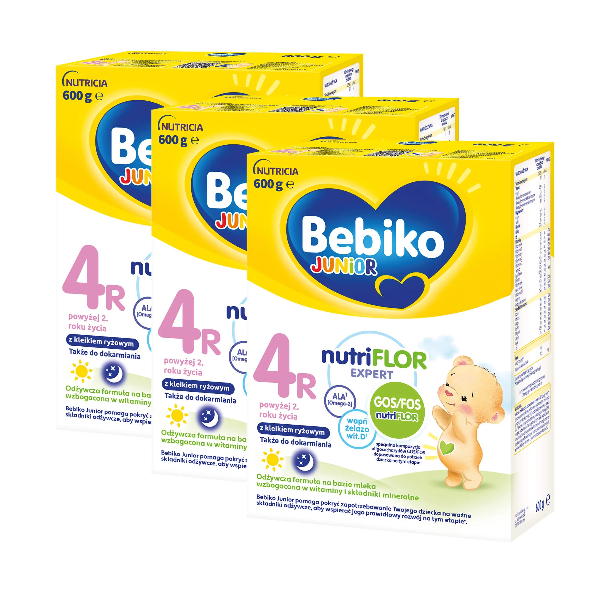 Bebiko Junior 4R Odżywcza formuła na bazie mleka dla dzieci powyżej 2. roku życia,  3 x 600 g