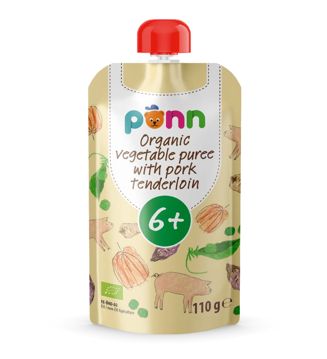 Salvest Põnn polędwiczki wieprzowe z puree warzywnym mus, 110 g
