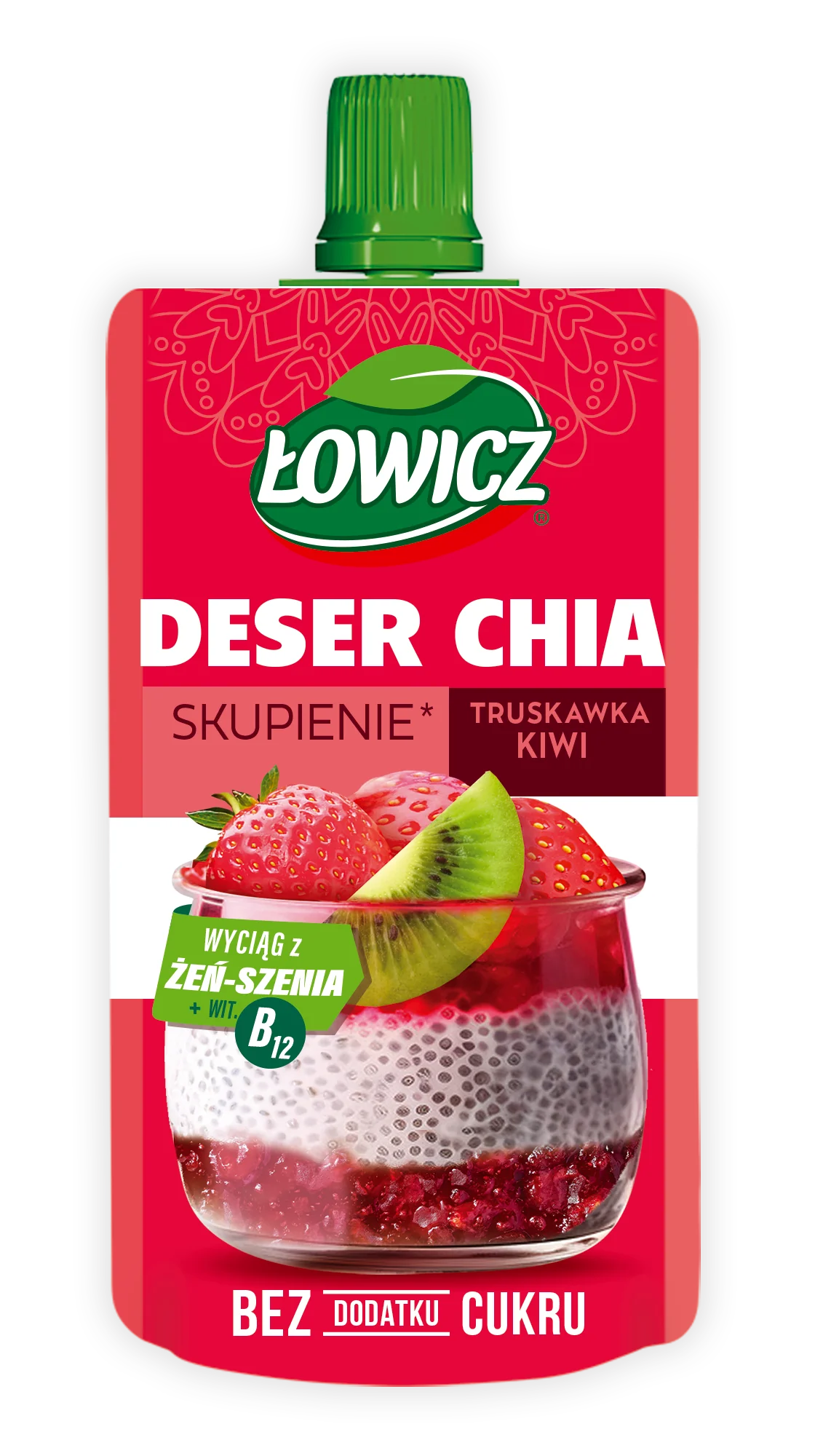 Łowicz Deser Chia truskawka kiwi, 120 g