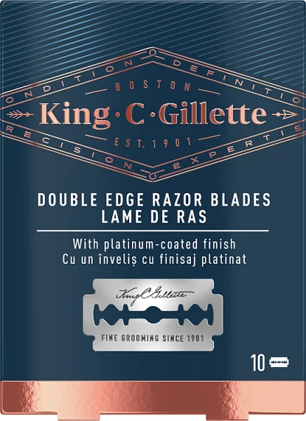 King C. Gillette Double Edge maszynka do golenia dla mężczyzn, 10 wkłady