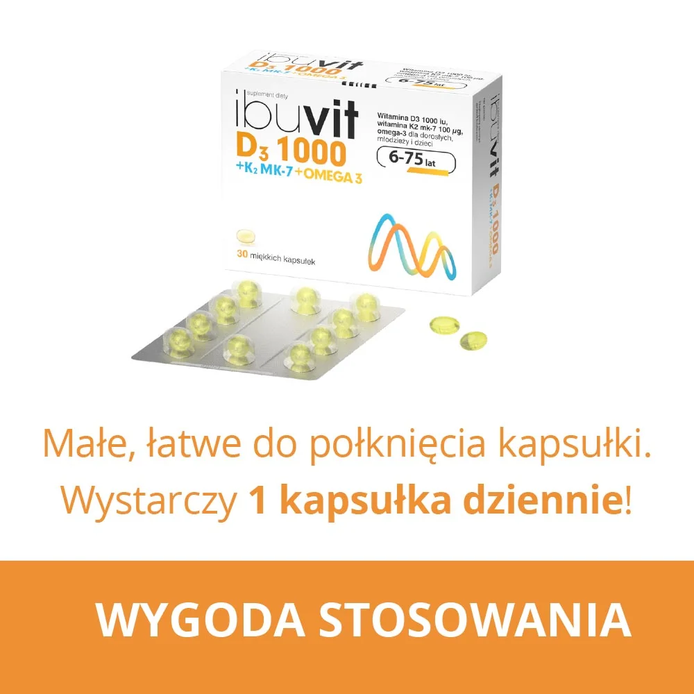 Ibuvit D3 1000 + K2 MK-7 Omega 3 30 kapsułek