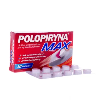 Polopiryna Max 500 mg, 10 tabletek dojelitowych 