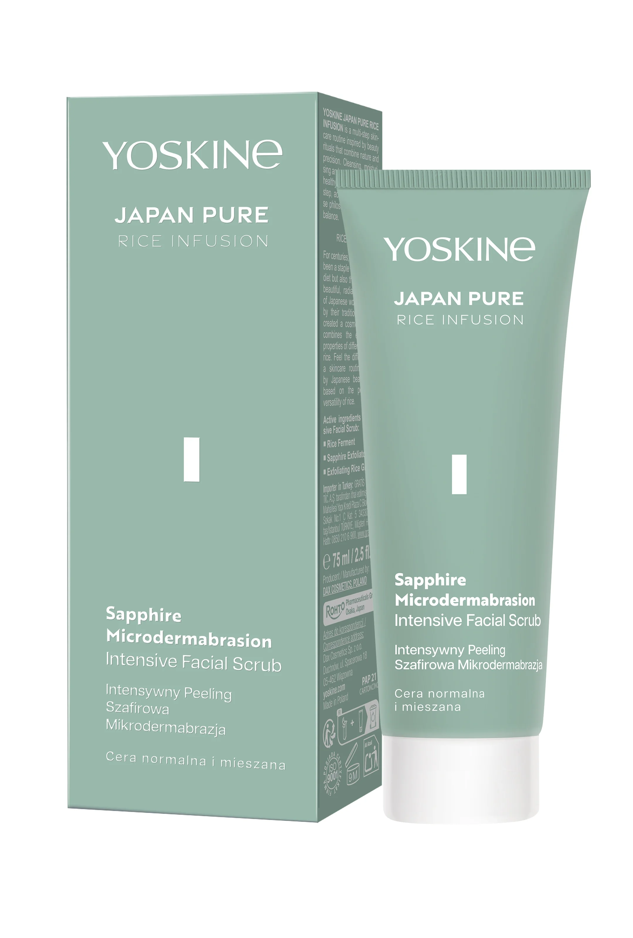 Yoskine Japan Pure Rice Infusion Intensywny mikropeeling szafirowy, 75 ml