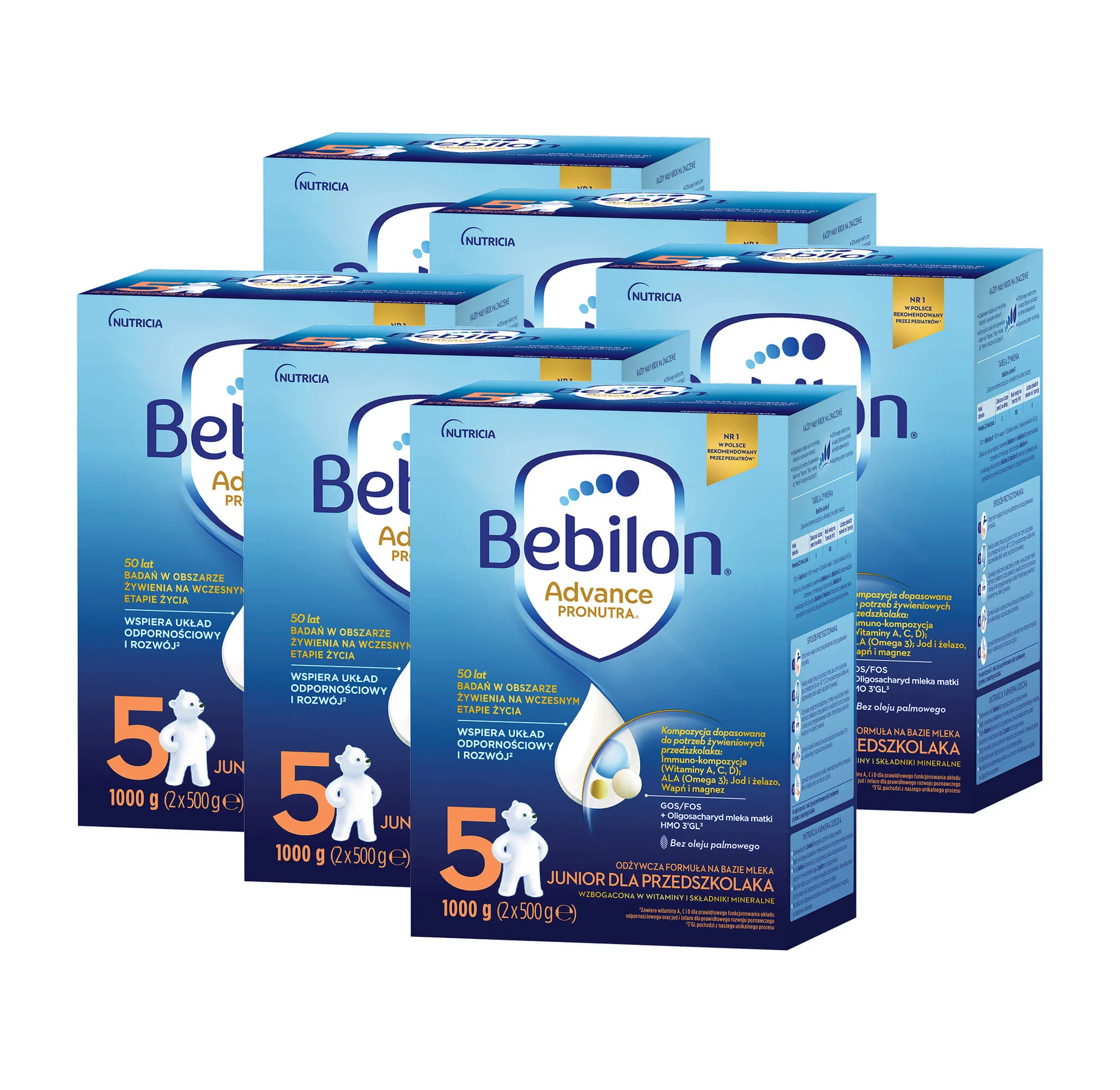 Bebilon 5 Advance Pronutra Junior mleko modyfikowane dla przedszkolaka, 6x1000 g