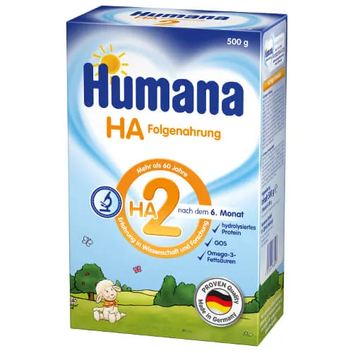 Humana HA 2, mleko hipoalergiczne następne po 6. miesiącu, 500 g