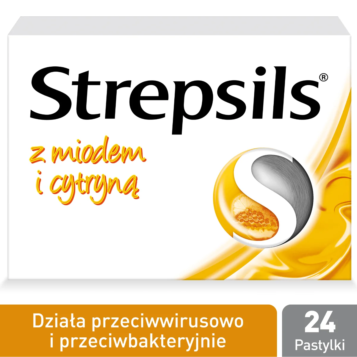 Strepsils z miodem i cytryną 1,2 mg + 0,6 mg 24 pastylki twarde