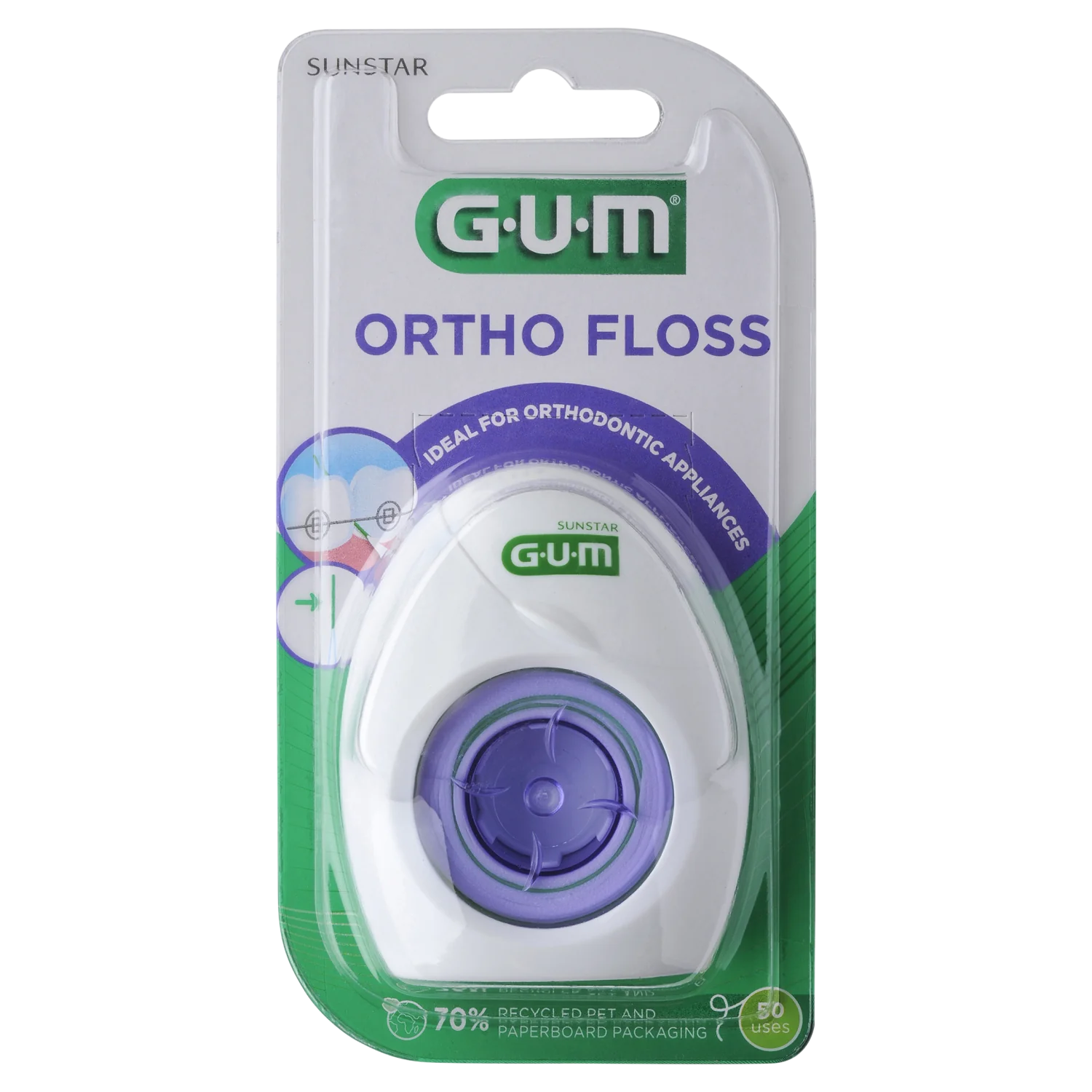 Sunstar Gum Orthofloss nić dentystyczna, 50 odcinków