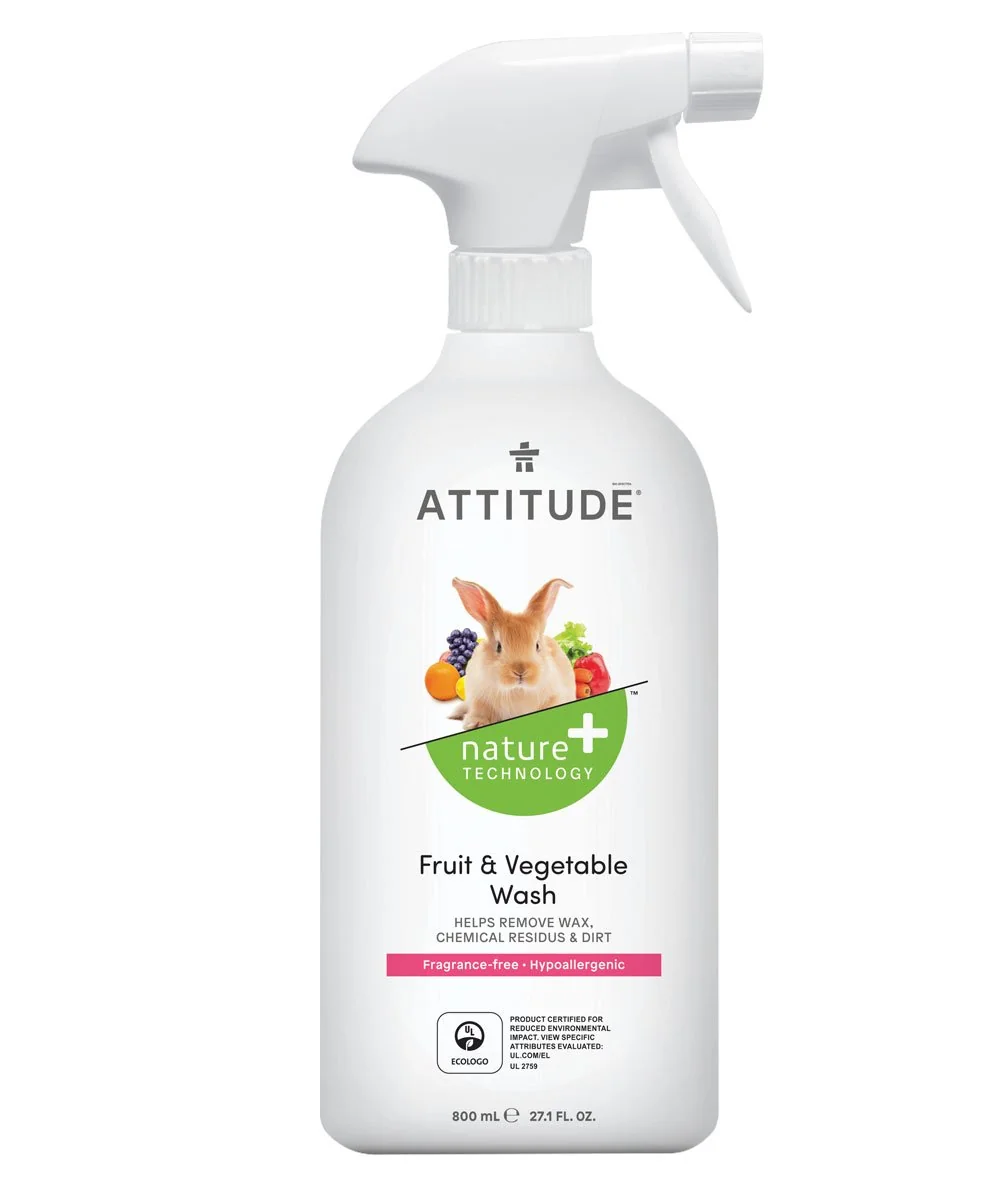 Attitude Nature+ płyn do mycia owoców i warzyw Bezzapachowy, 800 ml