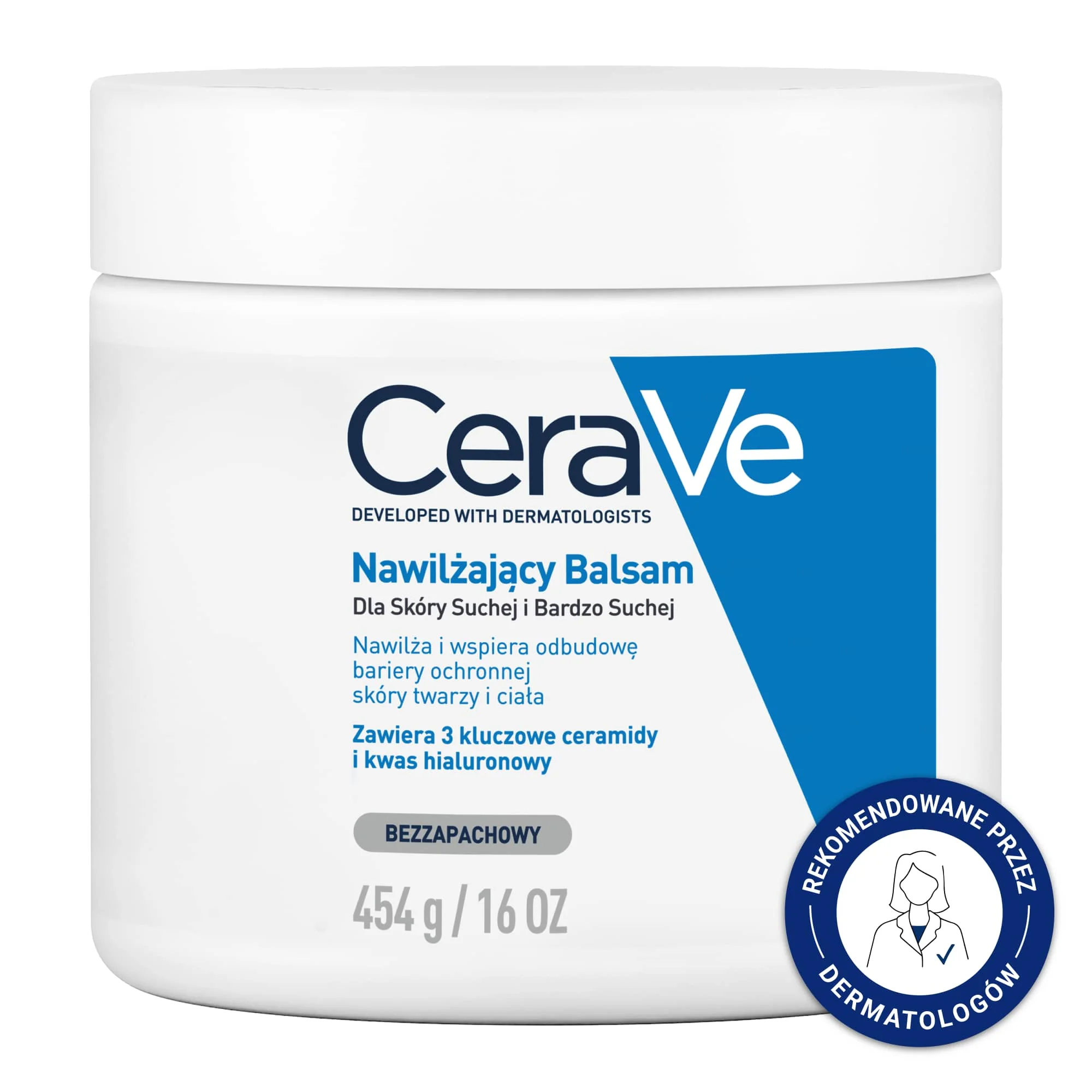 CeraVe balsam nawilżający do twarzy i ciała z ceramidami, 454 g