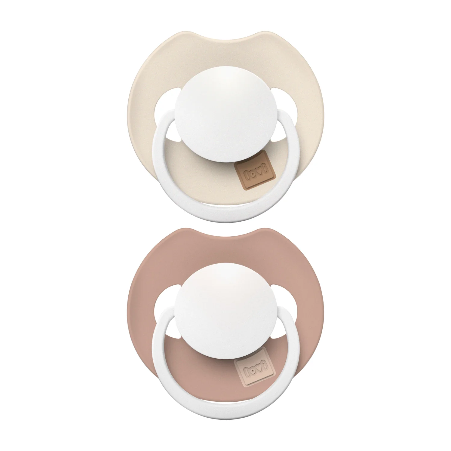 LOVI Prime Smoczek silikonowy dynamiczny 18m+ Ivory Glow/Blush Glow 2 sztuki