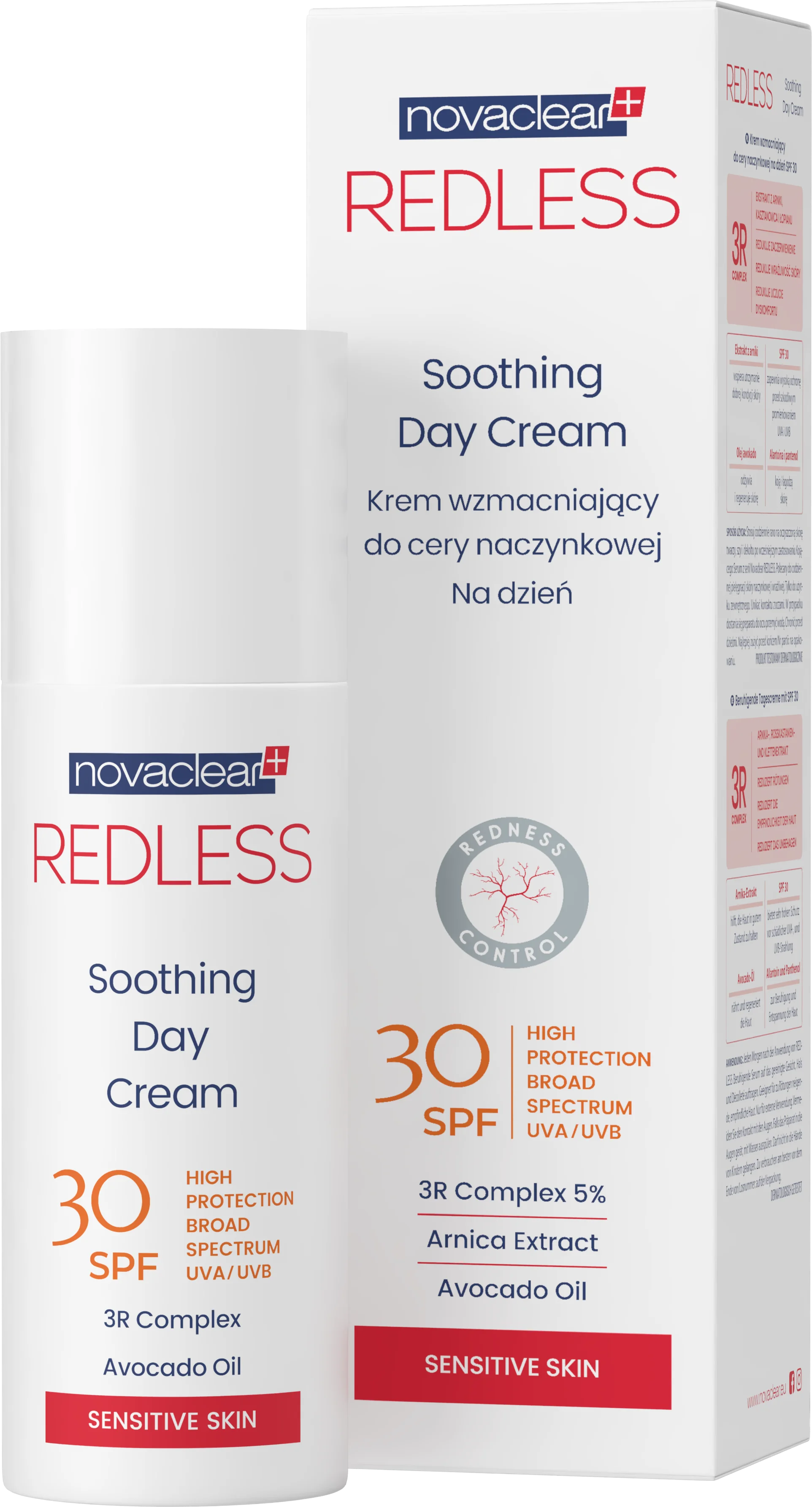 Novaclear Redless krem wzmacniający do cery naczynkowej na dzień SPF 30, 50 ml