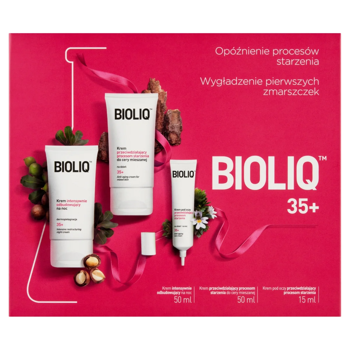 Bioliq 35+ krem na dzień, 50 ml + krem na noc, 50 ml + krem pod oczy, 15 ml