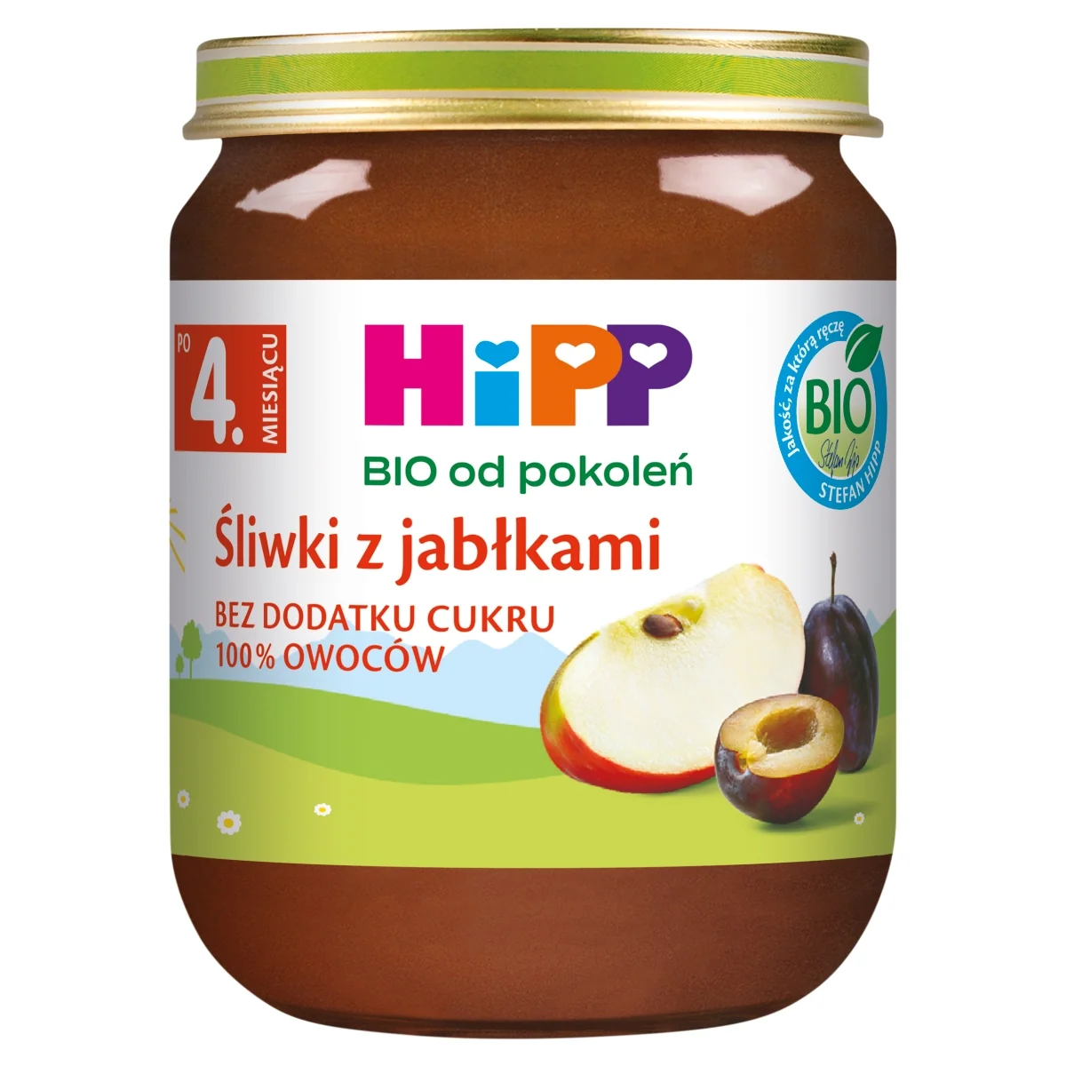 HiPP BIO od pokoleń śliwki z jabłkami po 4. miesiącu, 125 g
