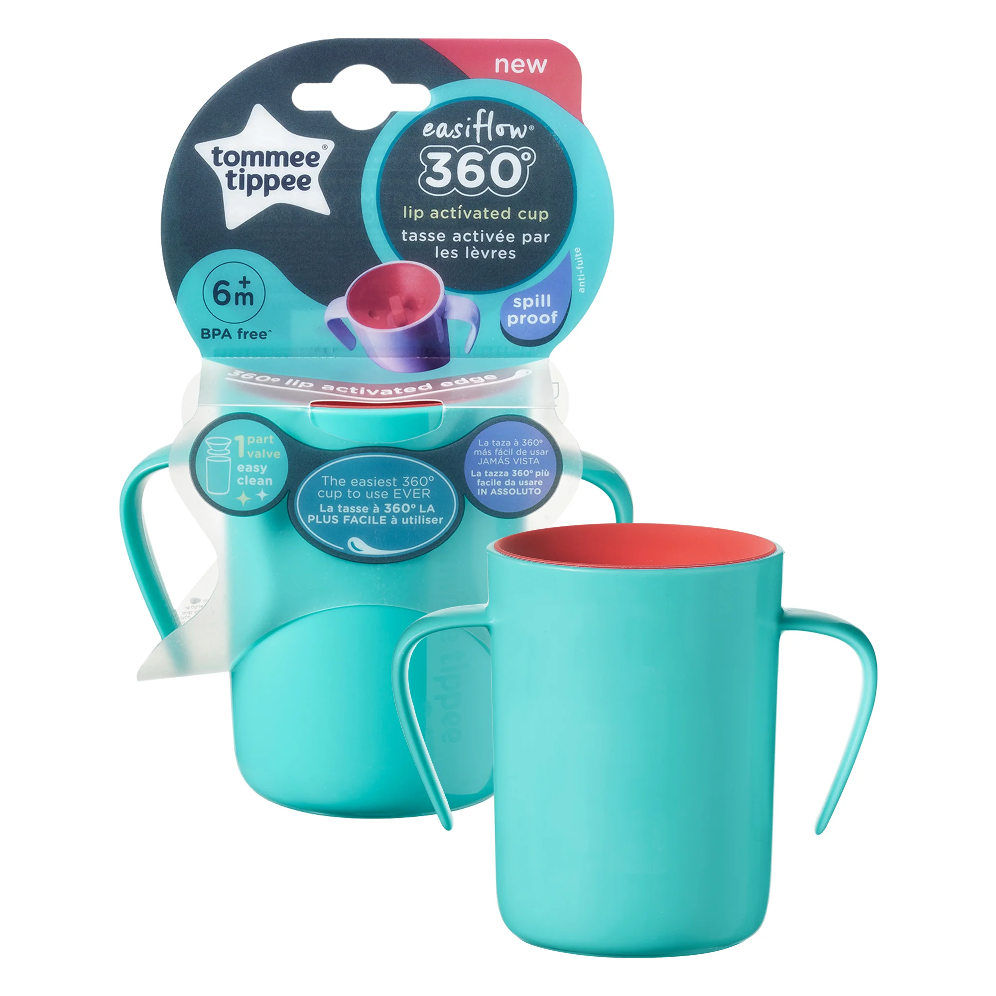 Tommee Tippee kubek 360° easiflow z uchwytami 200 ml zielony