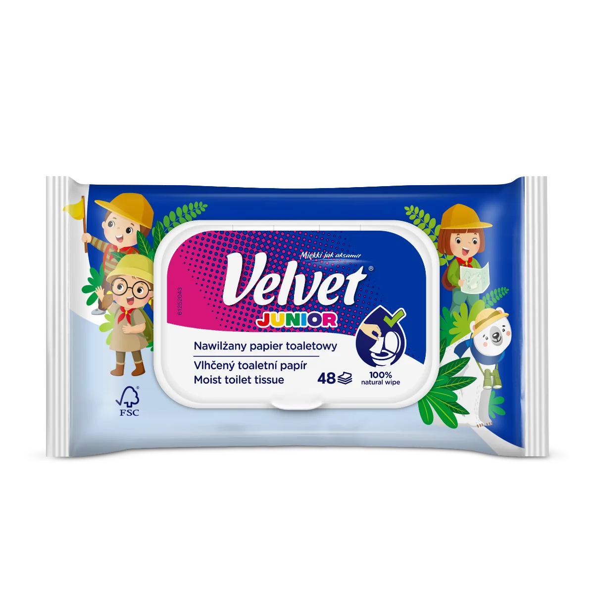 Velvet Junior nawilżany papier toaletowy, 1 szt.