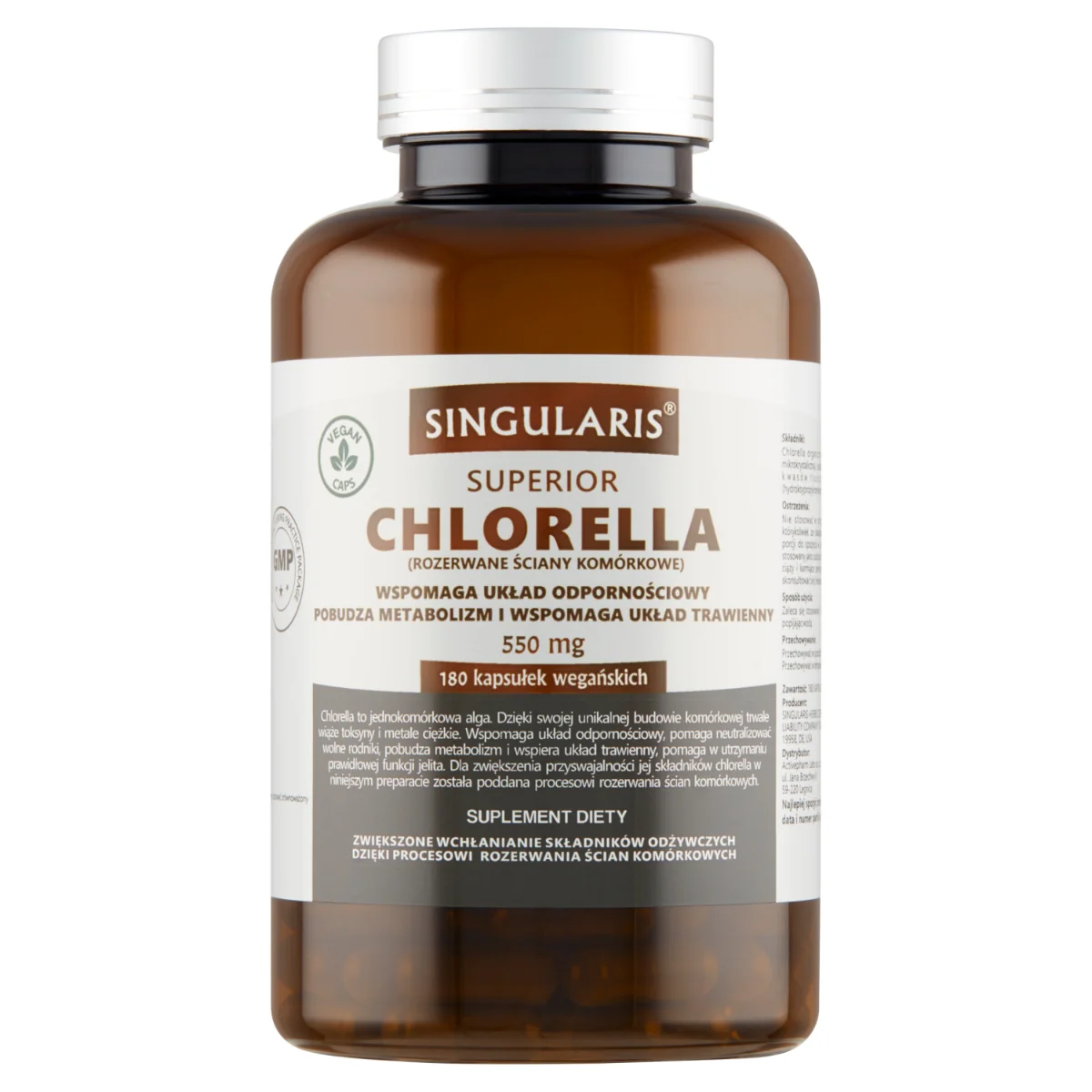 Singularis Superior Chlorella 550 mg 180 kapsułek