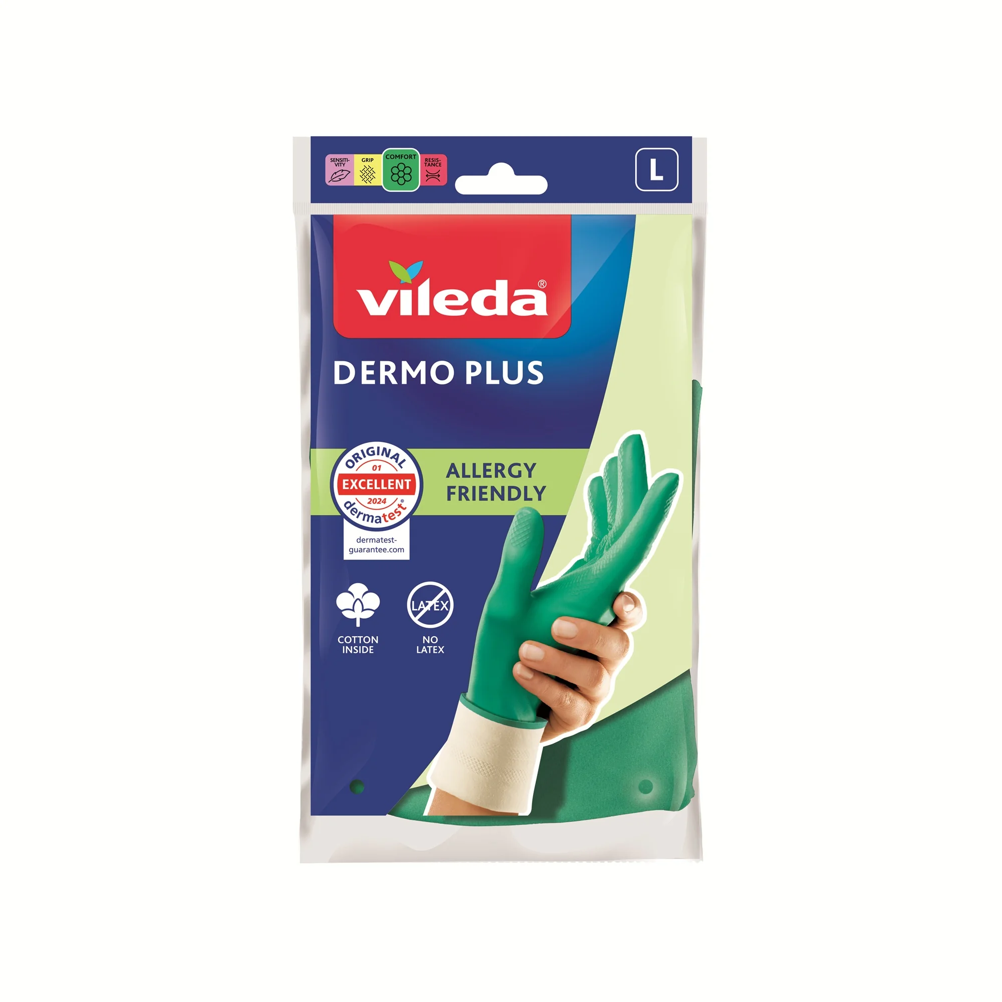Vileda Dermo Plus rękawice L, 1 para