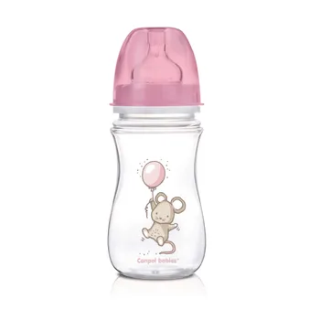 Canpol, antykolkowa butelka szerokootworowa EasyStart z kolekcji "Little Cutie", 240 ml 