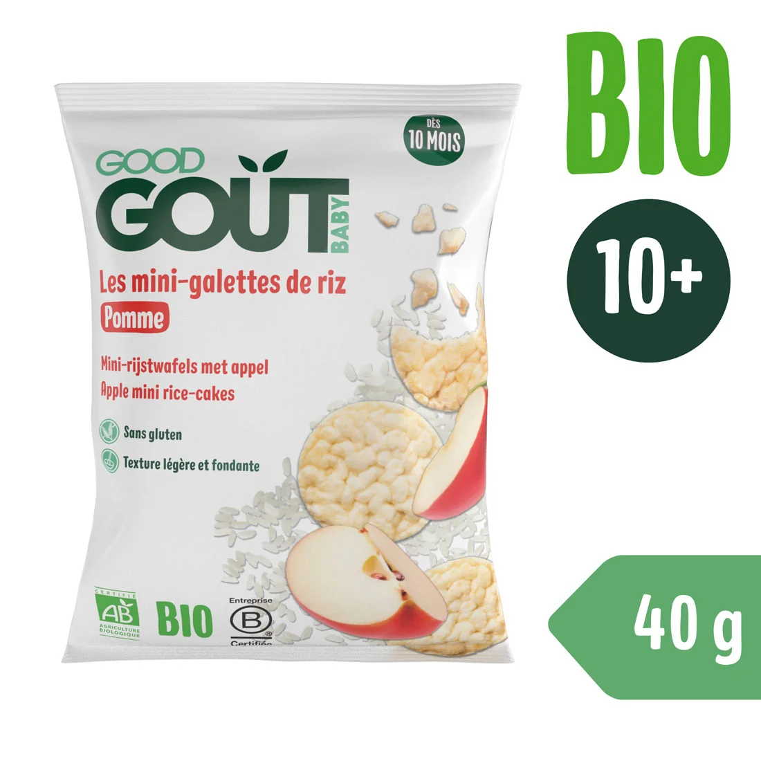 Good Gout BIO mini wafelki ryżowe z jabłkiem, 40 g