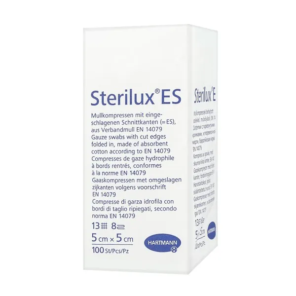Sterilux ES, kompresy gazowe niejałowe 5cm x 5cm, 100 sztuk