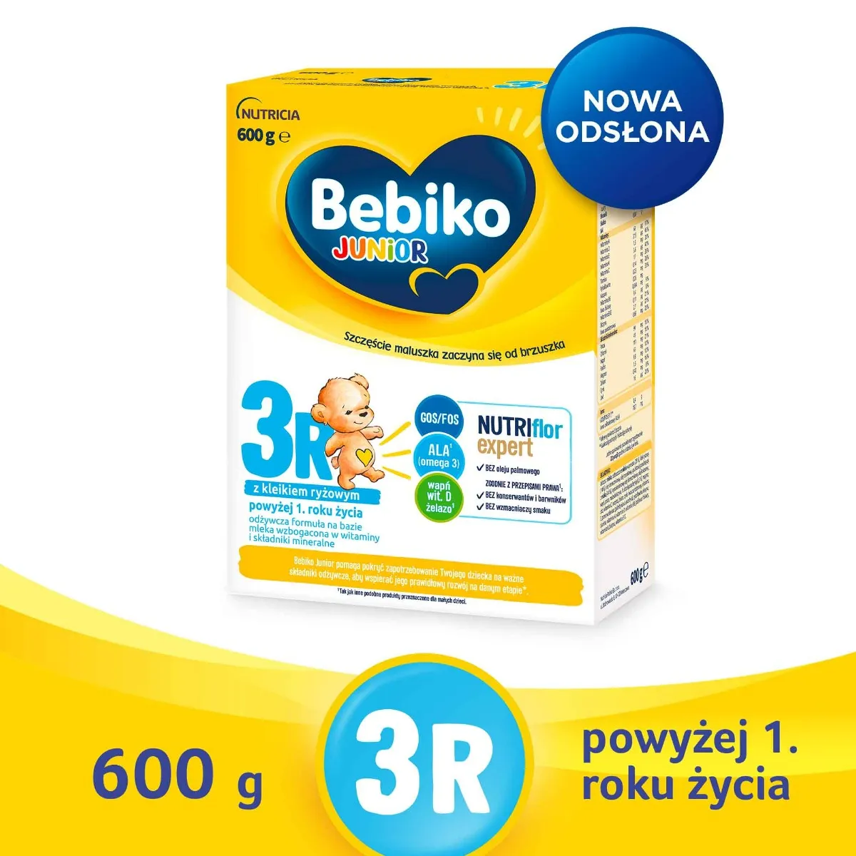 Bebiko Junior 3R Odżywcza formuła na bazie mleka dla dzieci powyżej 1. roku życia, 600 g
