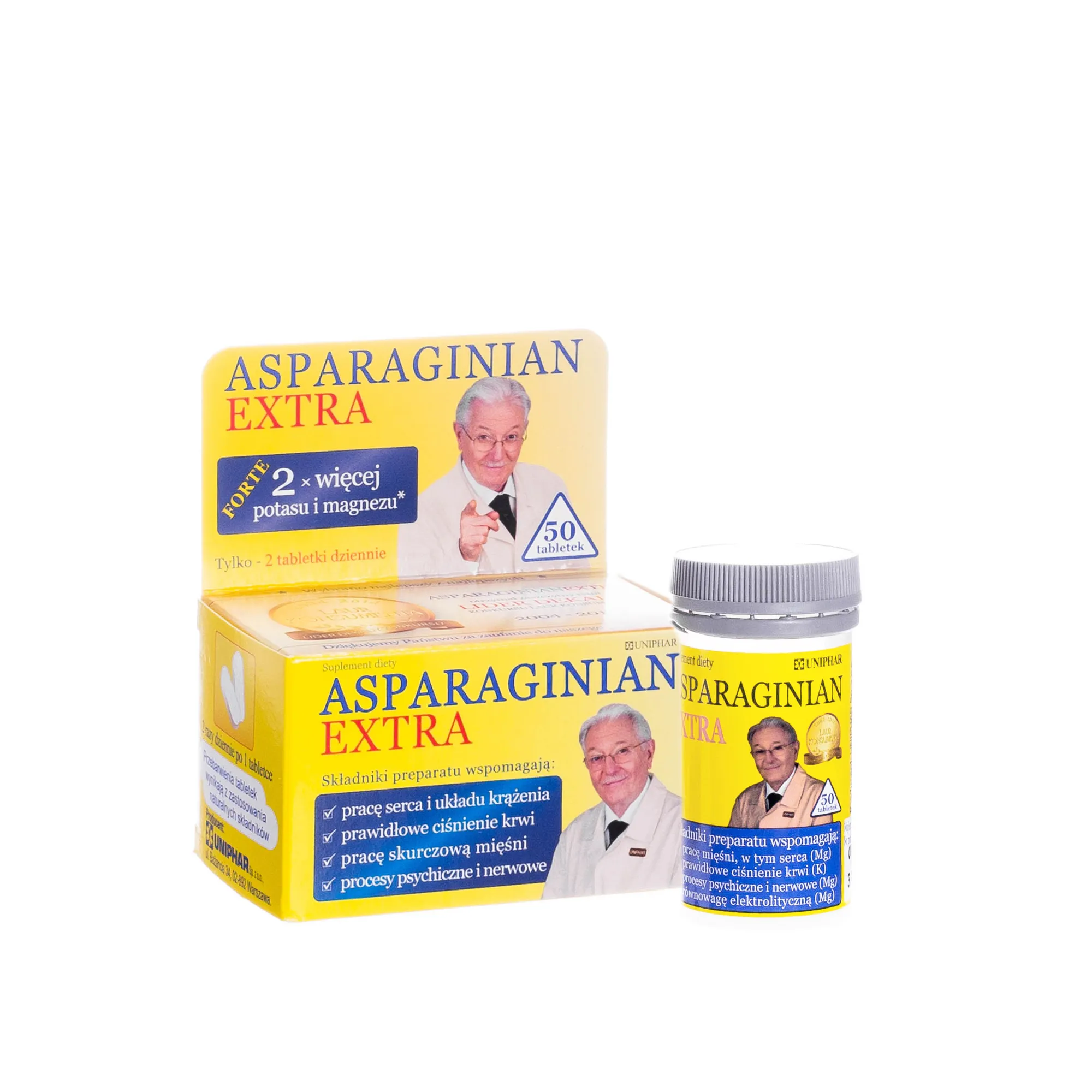 Asparginian Magnezu Potasu Extra, suplement diety, 50 tabletek 
