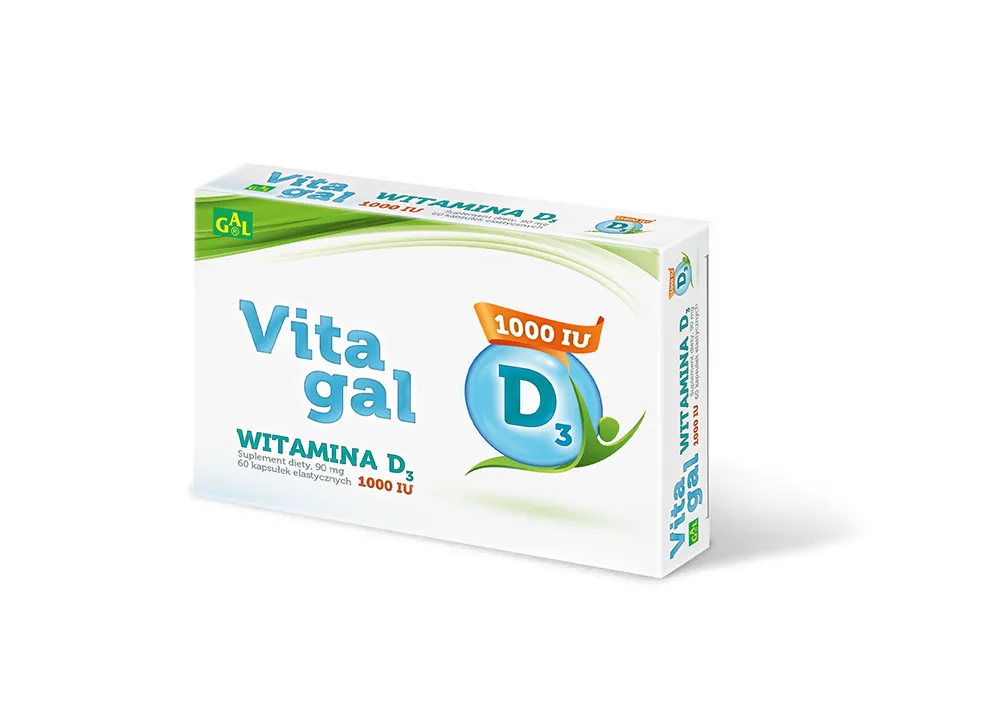 GAL, Vitagal, suplement diety, witamina D3, 1000 IU, 60 kapsułek