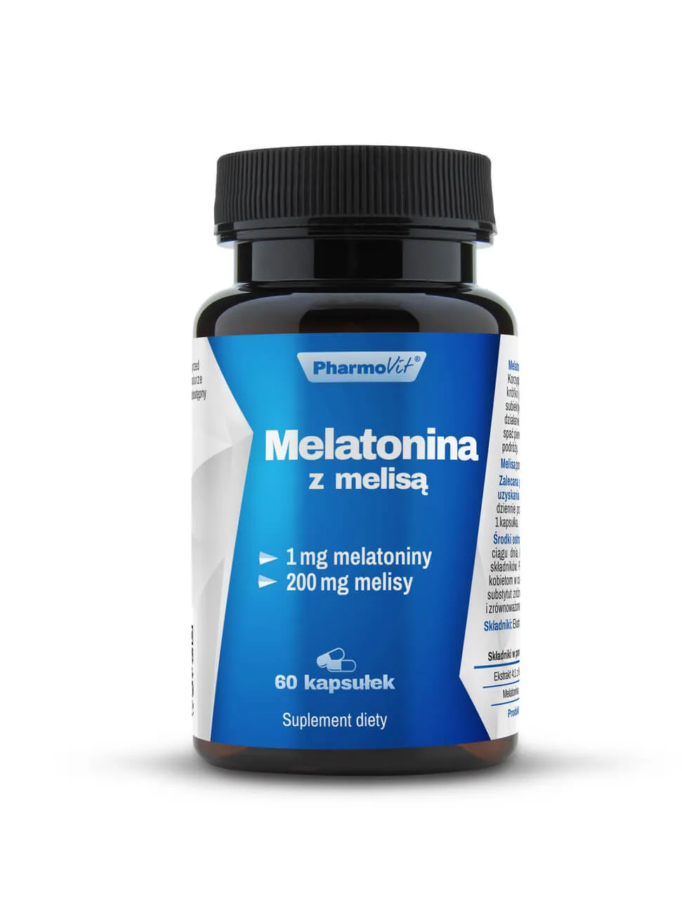 Melatonina z Melisą Pharmovit, suplement diety, 60 kapsułek