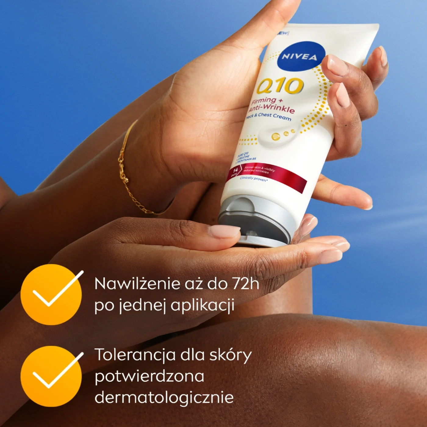 Nivea Q10 Ujędrniający krem przeciwzmarszczkowy do szyi i dekoltu, 200 ml