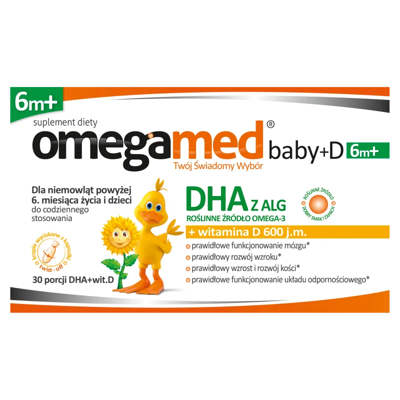 Omegamed Baby DHA z alg + witamina D, 30 kapsułek twist-off