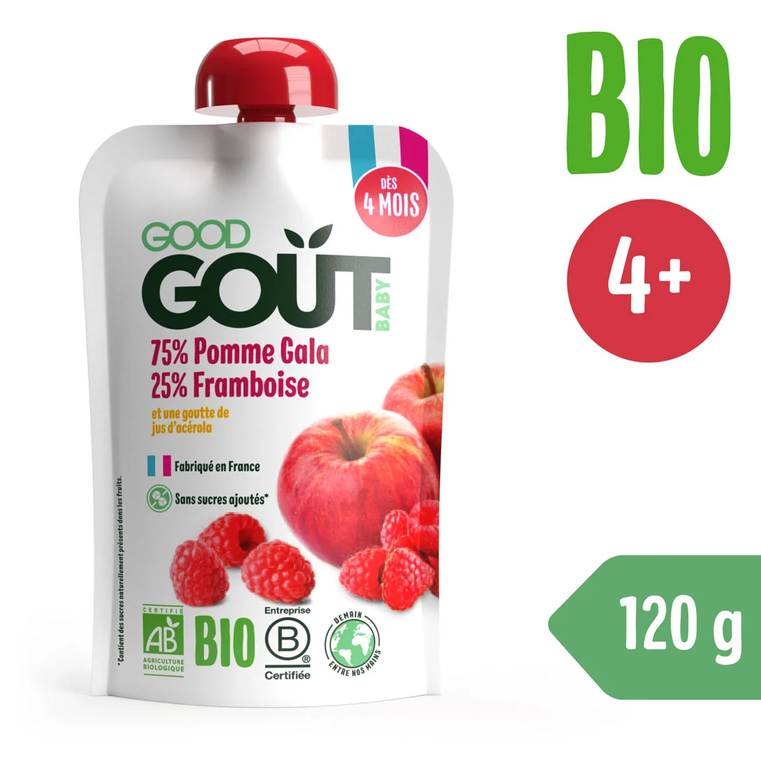 Good Gout BIO jabłko z maliną, 120 g