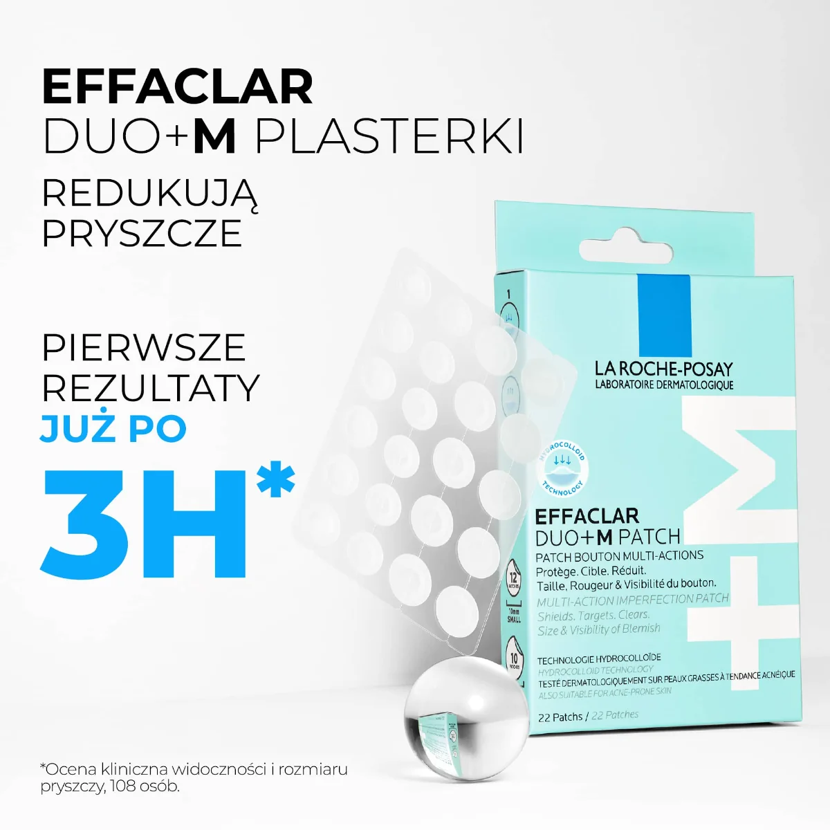 La Roche-Posay Effaclar Duo+M wielofunkcyjne plasterki na pryszcze, 22 sztuki