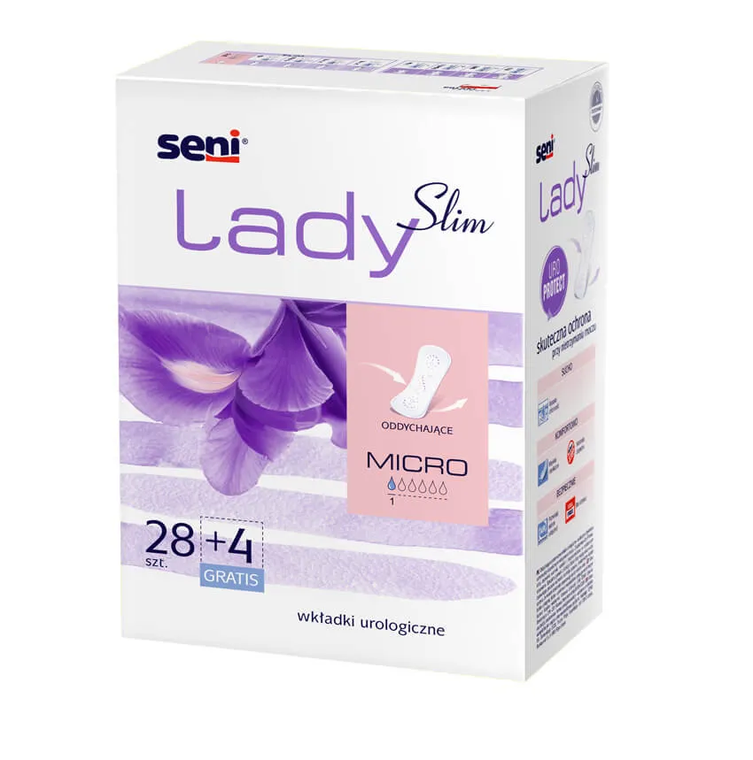 Seni Lady Slim Mikro. wkładki urologiczne, 28 sztuk + 4 gratis