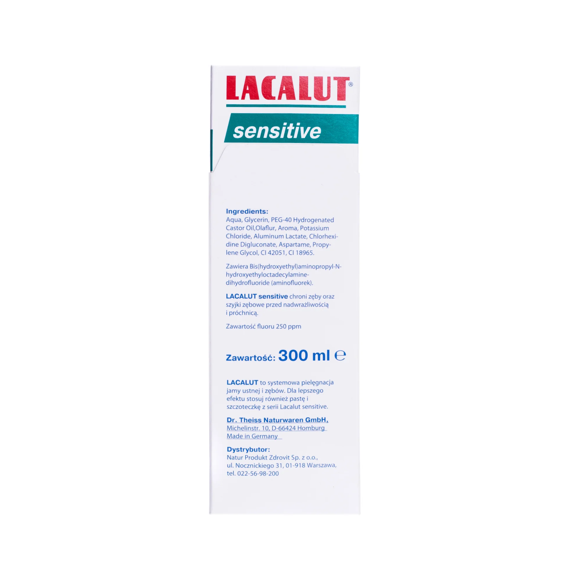 Lacalut Sensitive płyn do higieny jamy ustnej i zębów, 300 ml