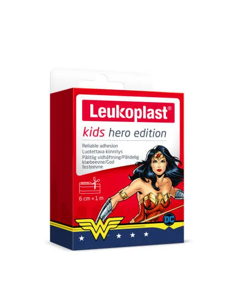 Leukoplast Kids Hero Edition Wonder Woman plastry dla dzieci, 6 cm x 1 m