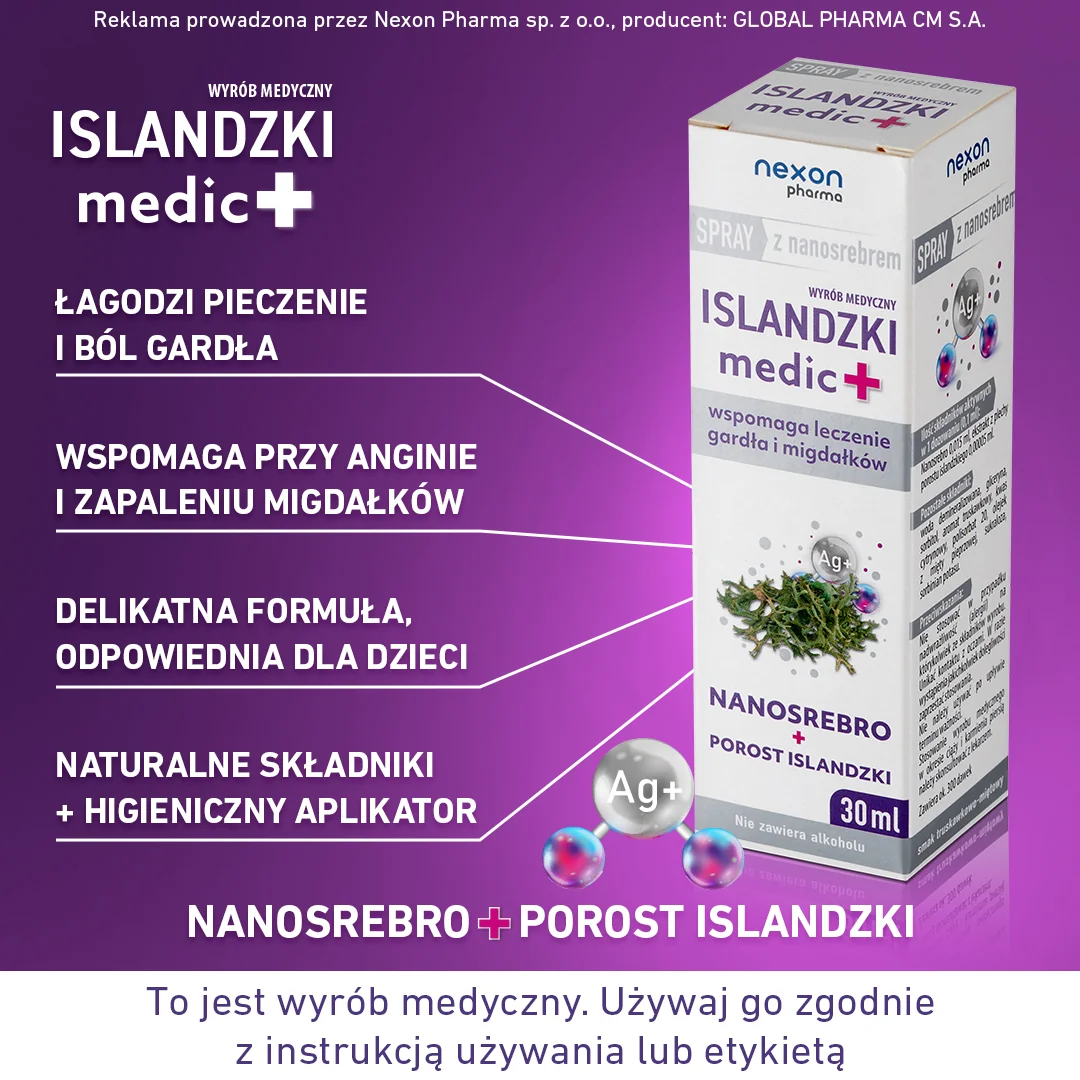 Nexon Pharma Islandzki medic+ spray z nanosrebrem, 30 ml