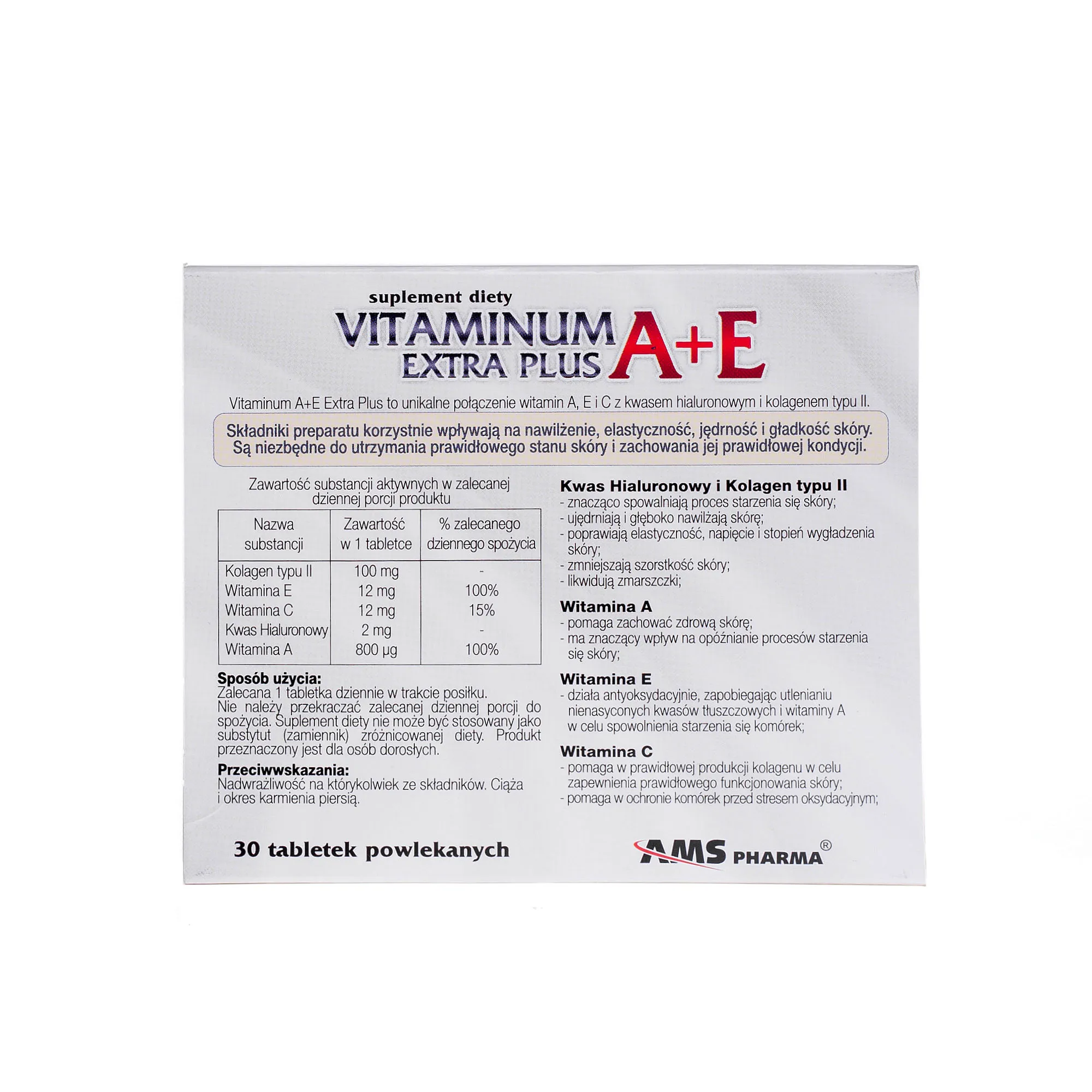 Witaminum A+E Extra Plus, suplement diety, 30 tabletek powlekanych 