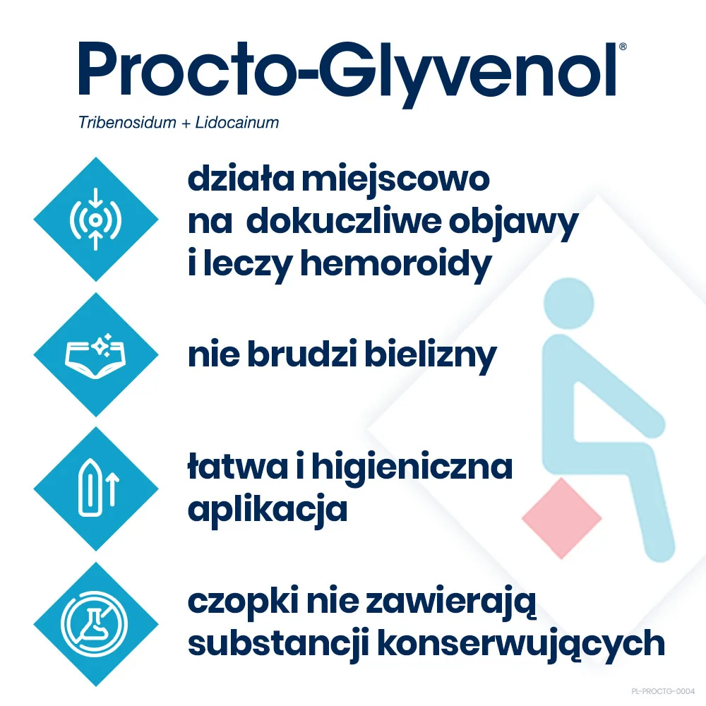Procto-Glyvenol 400 mg + 40 mg, 10 czopków