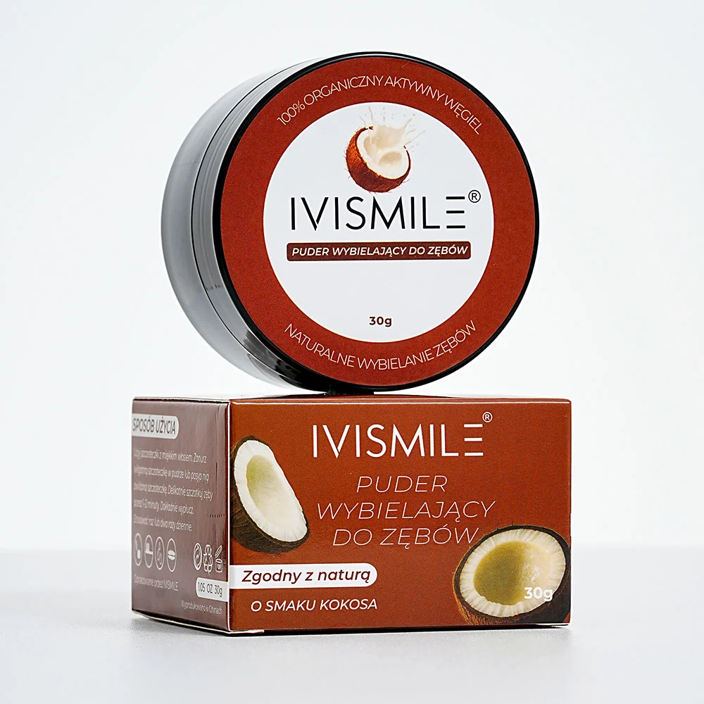 Ivismile puder wybielający zęby o smaku kokosa, 30 g
