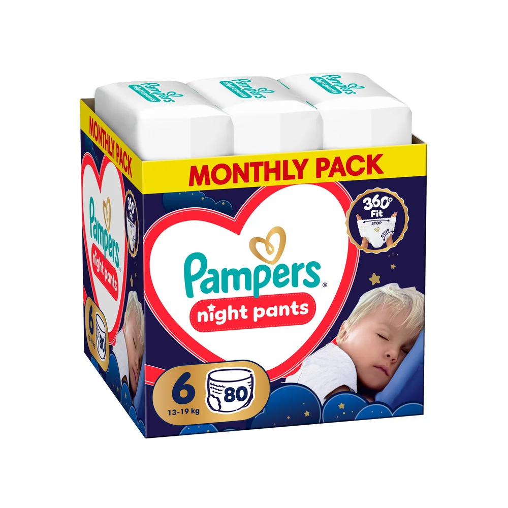 Pampers Night Pants 6 pieluchomajtki, rozmiar 6, 13-19 kg, 80 sztuk
