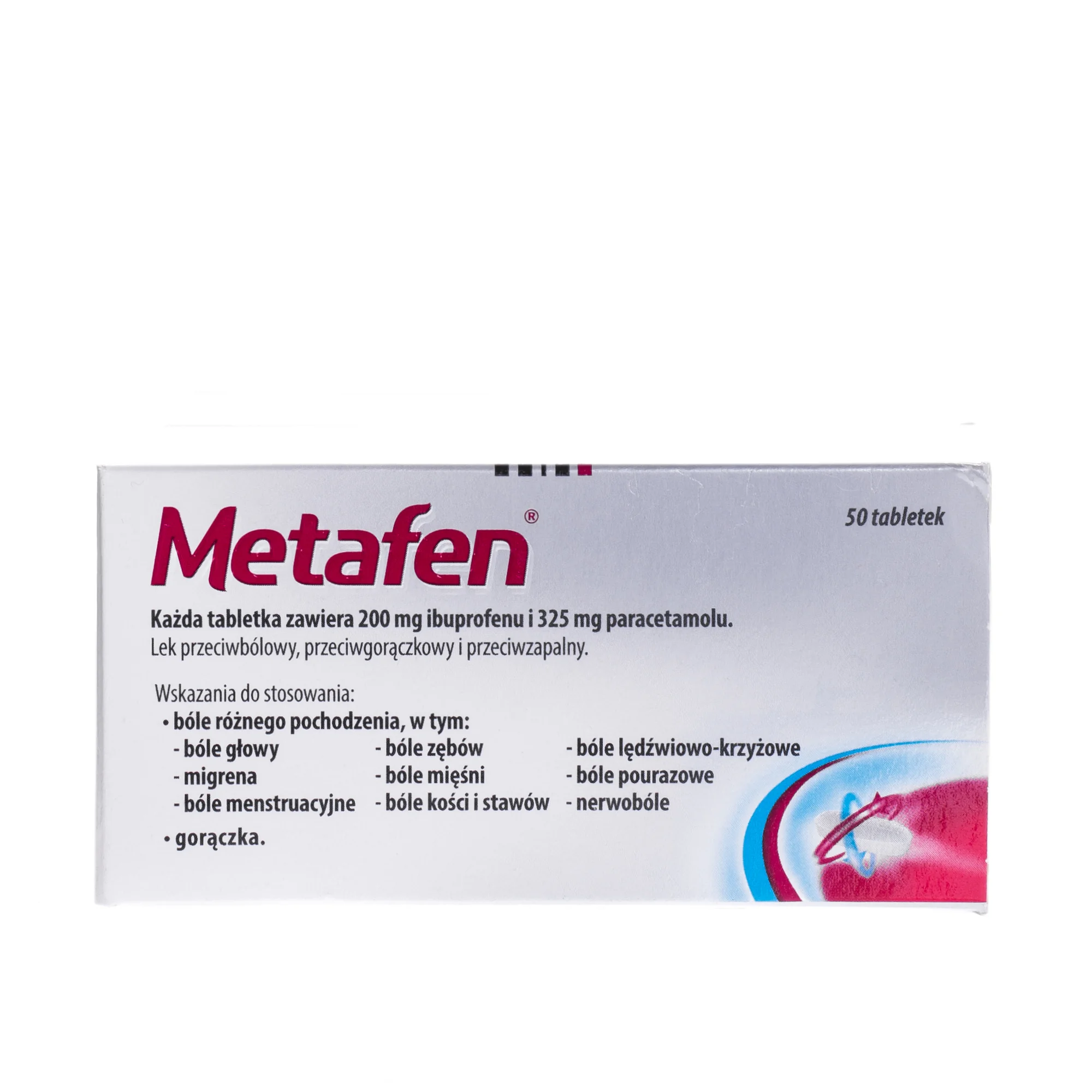 Metafen Metafen, 200 mg + 325 mg, tabletki przeciwbólowe i przeciwgorączkowe ...