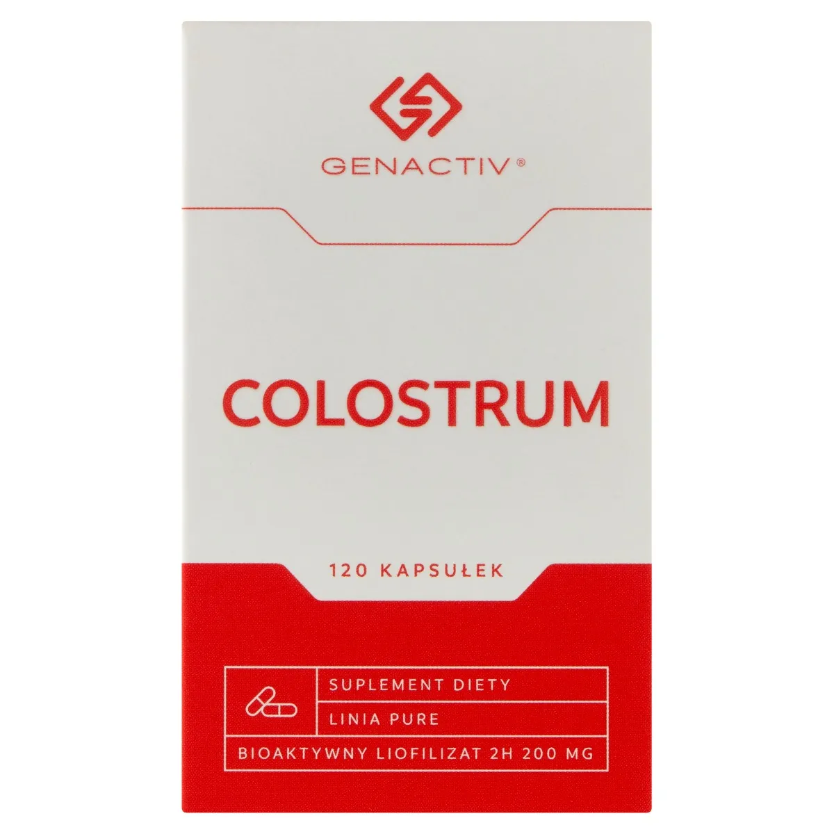 Colostrum Genactiv (Colostrigen), suplement diety, 120 kapsułek 