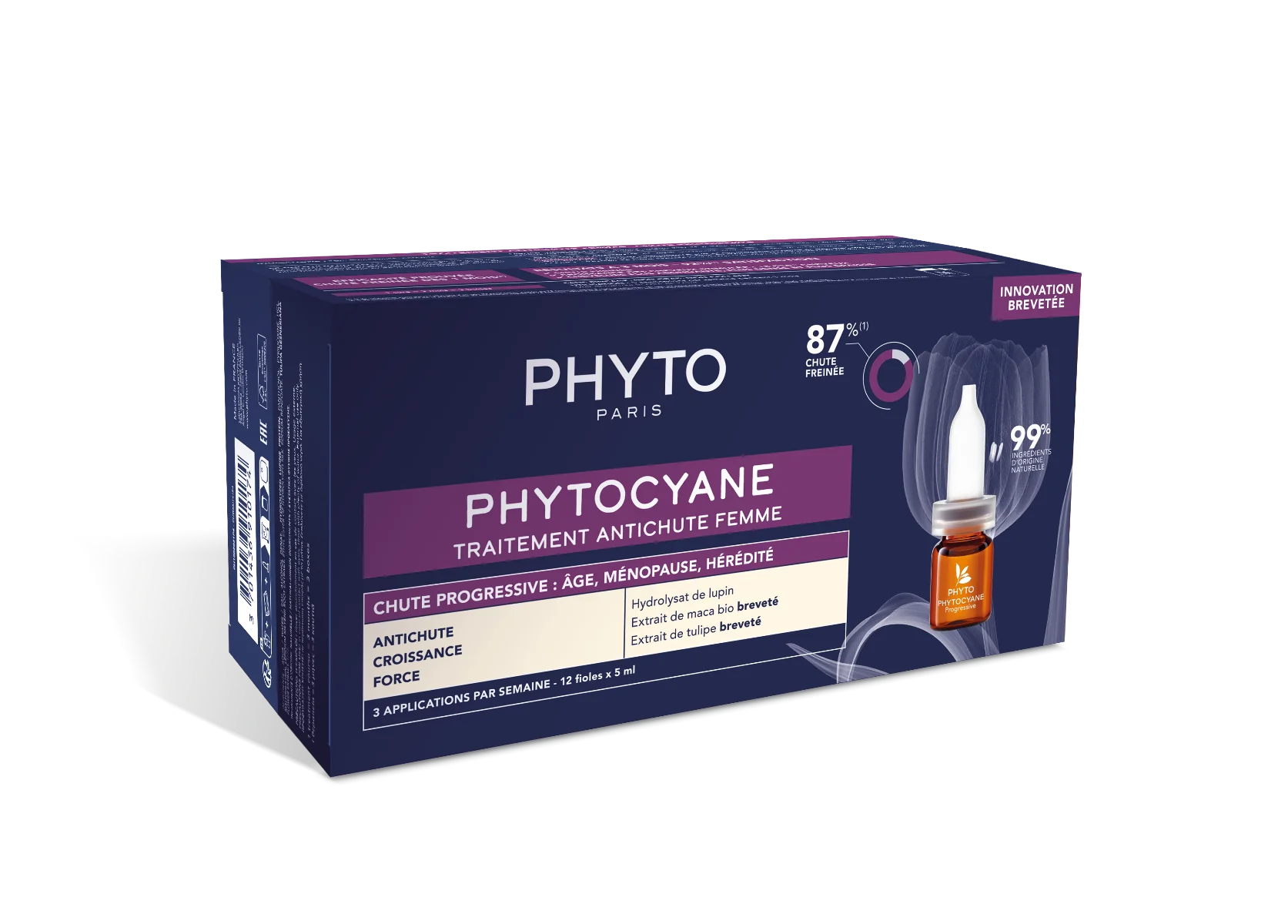 PHYTO PHYTOCYANE kuracja przeciw postępującemu wypadaniu włosów dla kobiet, 12 x 5 ml