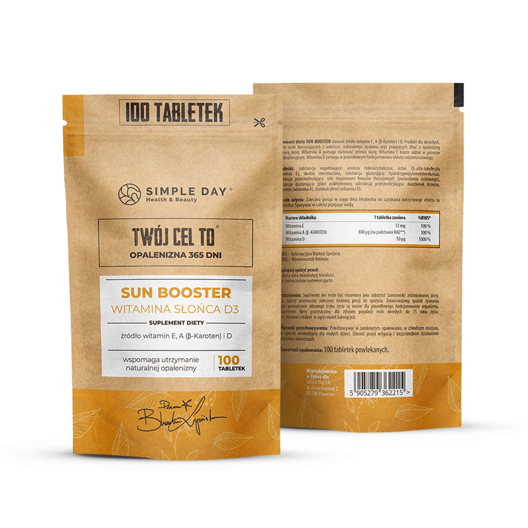 Twój cel to: Opalenizna 365 dni - Sun Booster 100 tabletek