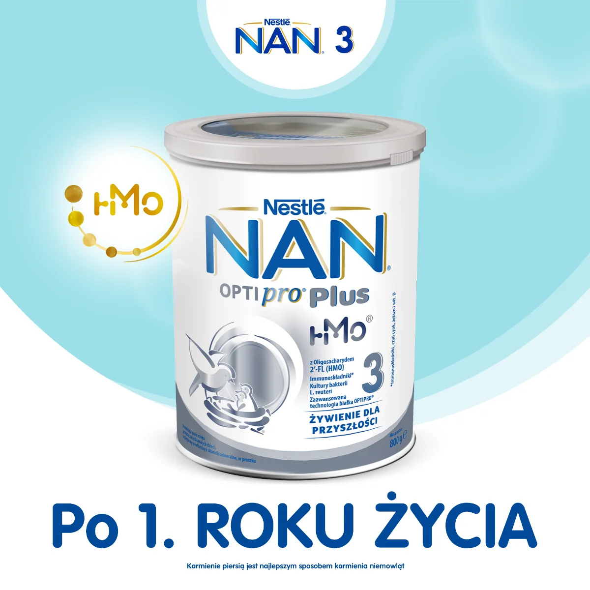 Nestle NAN Optipro Plus 3 HM-O 800 g, mleko modyfikowane powyżej 1 roku