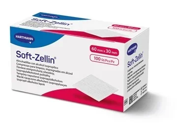 Soft Zellin Waciki nasączone alkoholem, 60mm x 30mm, 100 sztuk