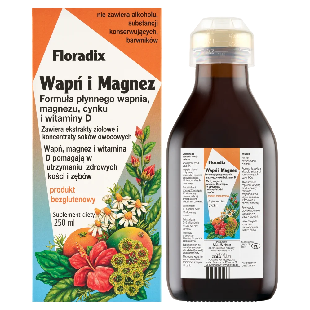 Floradix Wapń i Magnez suplement diety, 250 ml