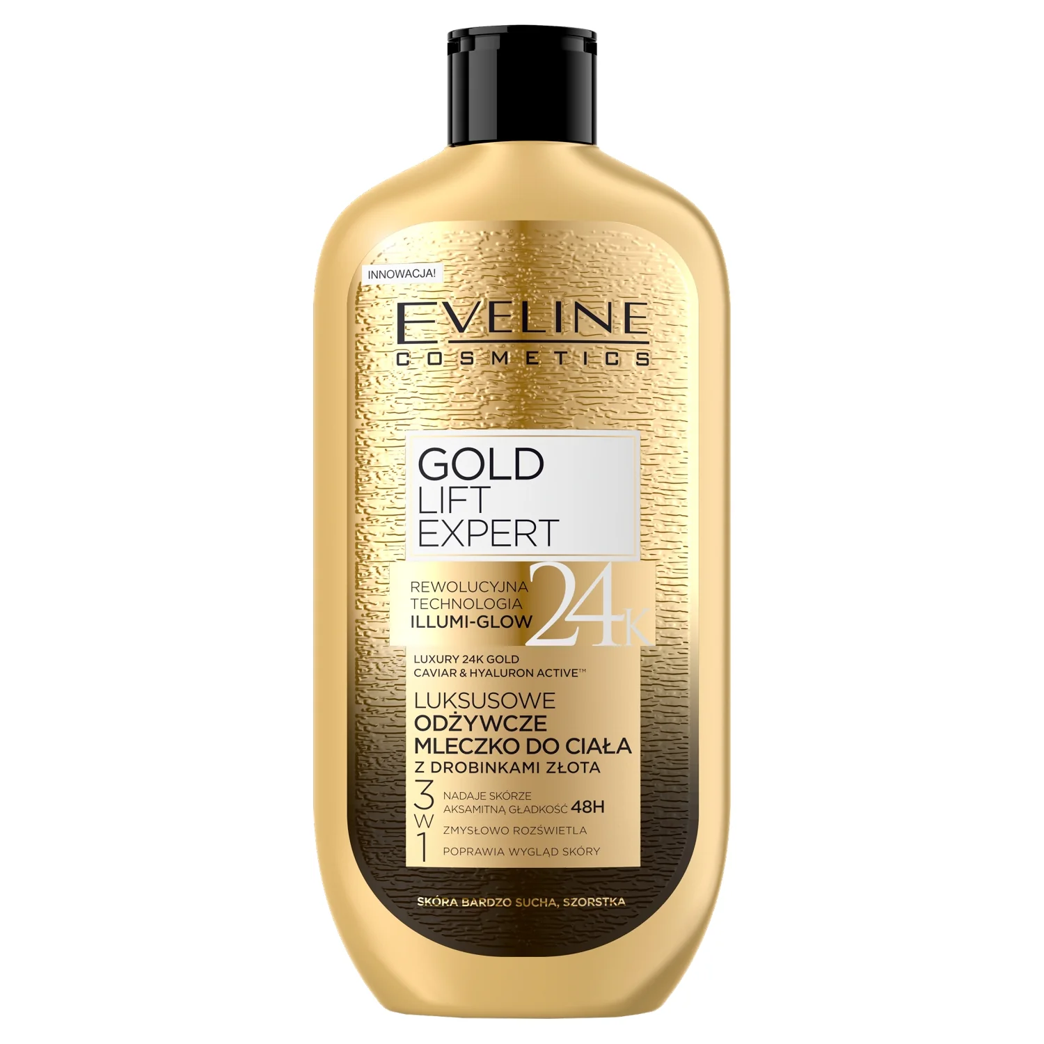 Eveline Cosmetics Gold Lift Expert mleczko odżywcze z drobinkami złota, 350 ml