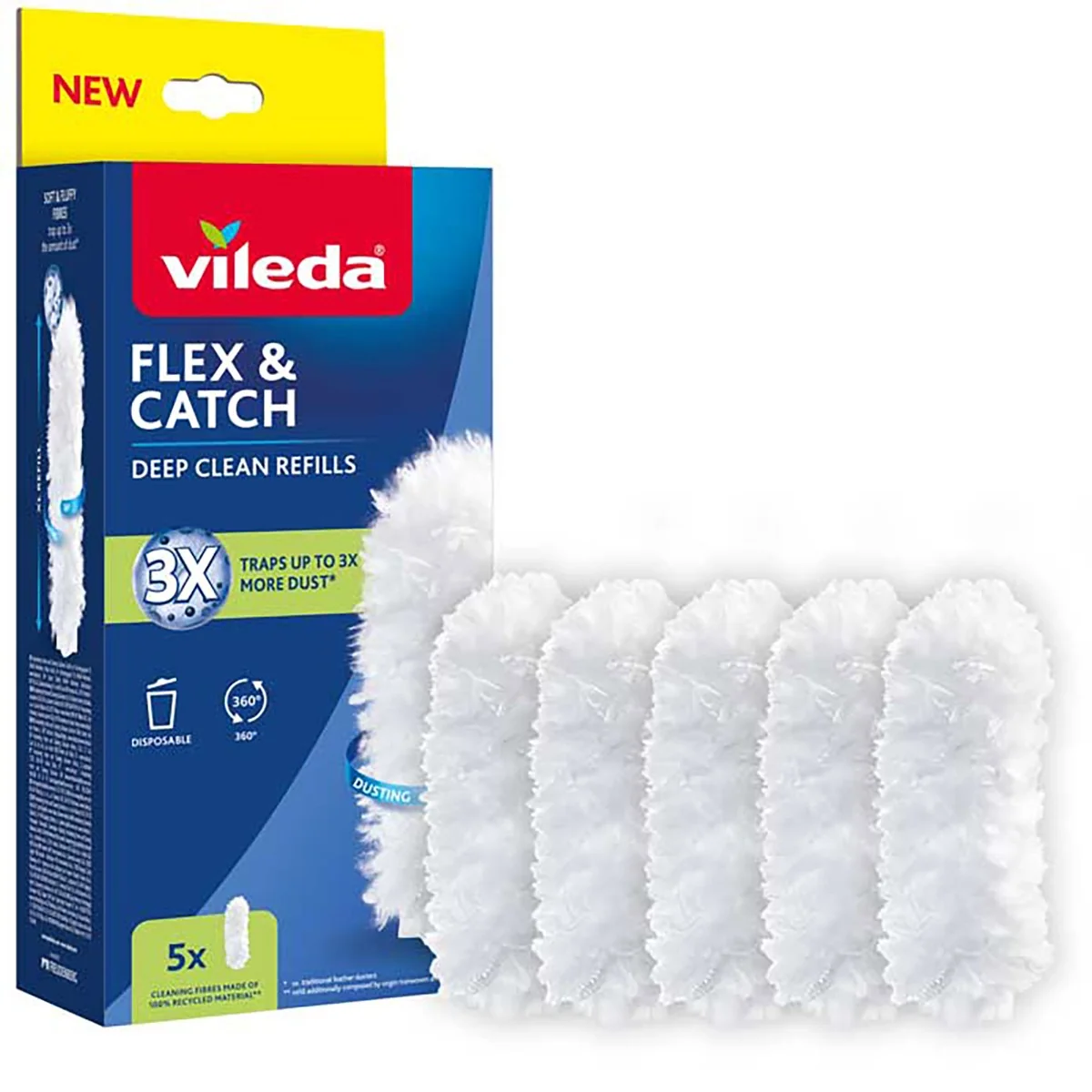 Vileda Flex & Catch wkłady do miotełki do kurzu, 5 sztuk